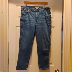 Madewell Denim Mid Rise Stovepipe Straight Jeans Basic Blue Size 32/14